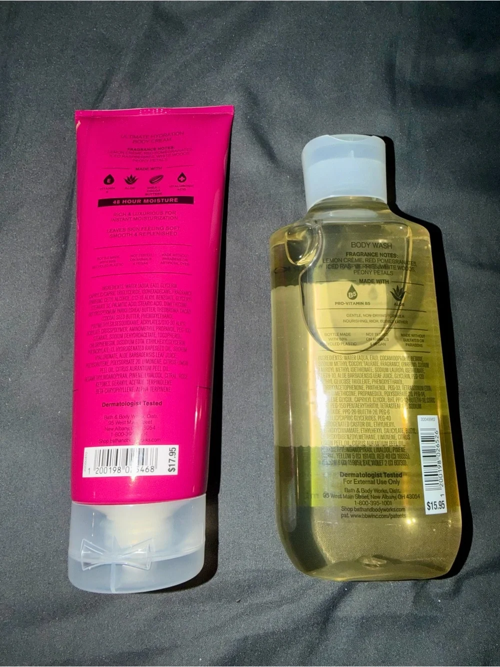 Bath & Body Works Lemon Pomegranate Cream Body Cream & Body Wash - Pink/Yellow